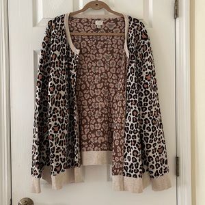 a new day plus size 3X leopard print cardigan